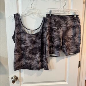 Rachel Zoe Charcoal and Black Tie-Dye Set